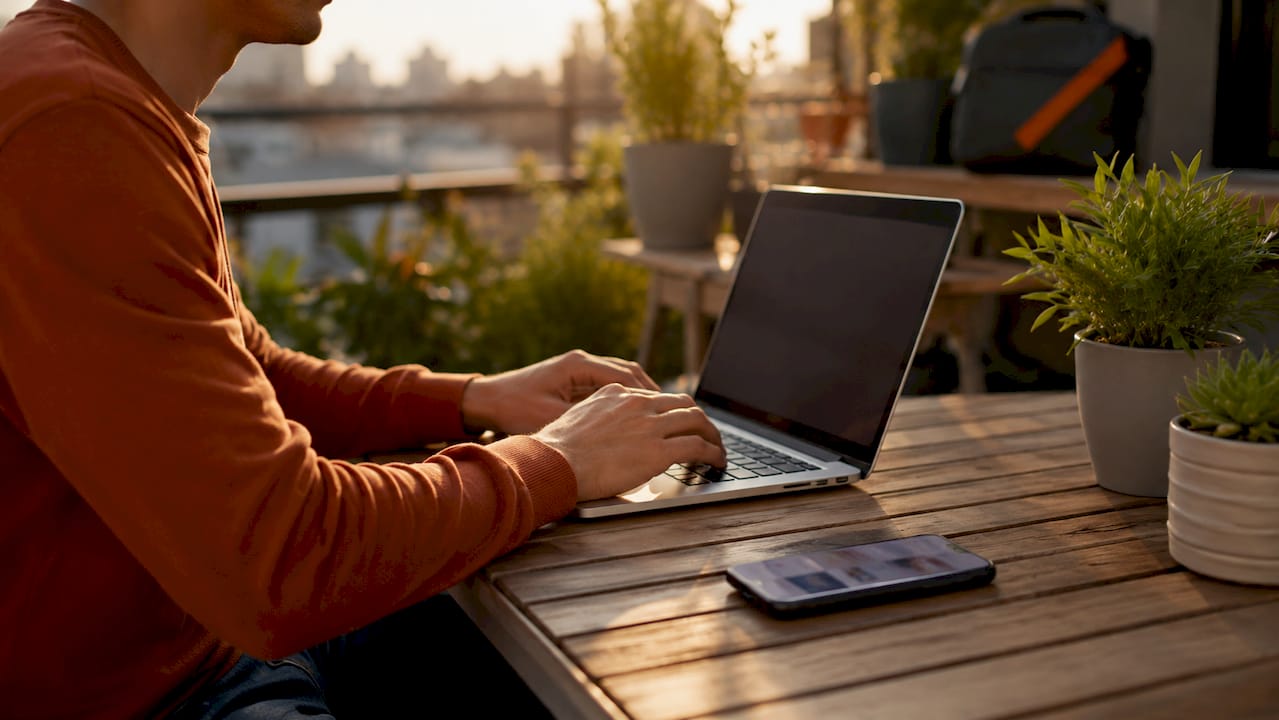 Hands typing ecommerce SEO optimization on keyboard