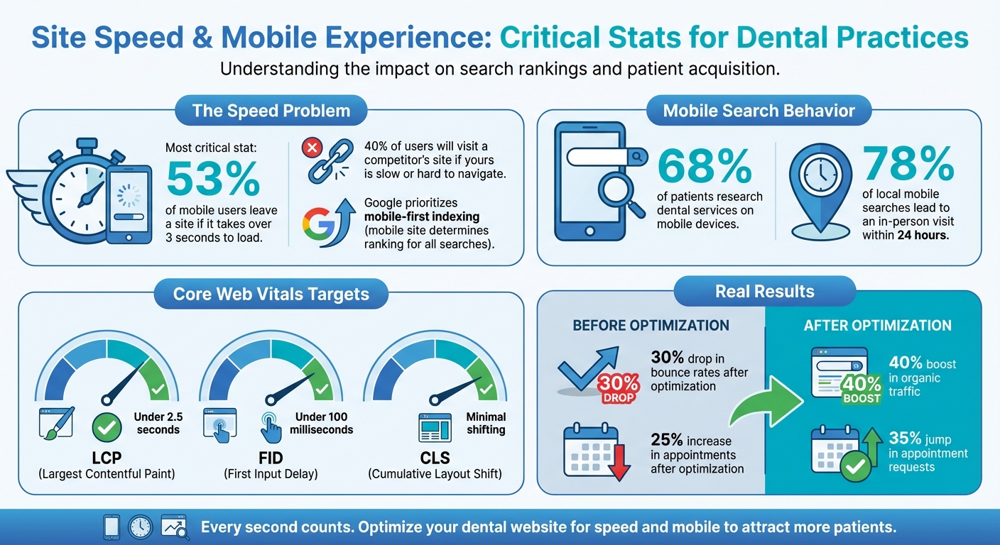 How Site Speed and Mobile Experience Impact Dental Practice Rankings and Patient Acquisition