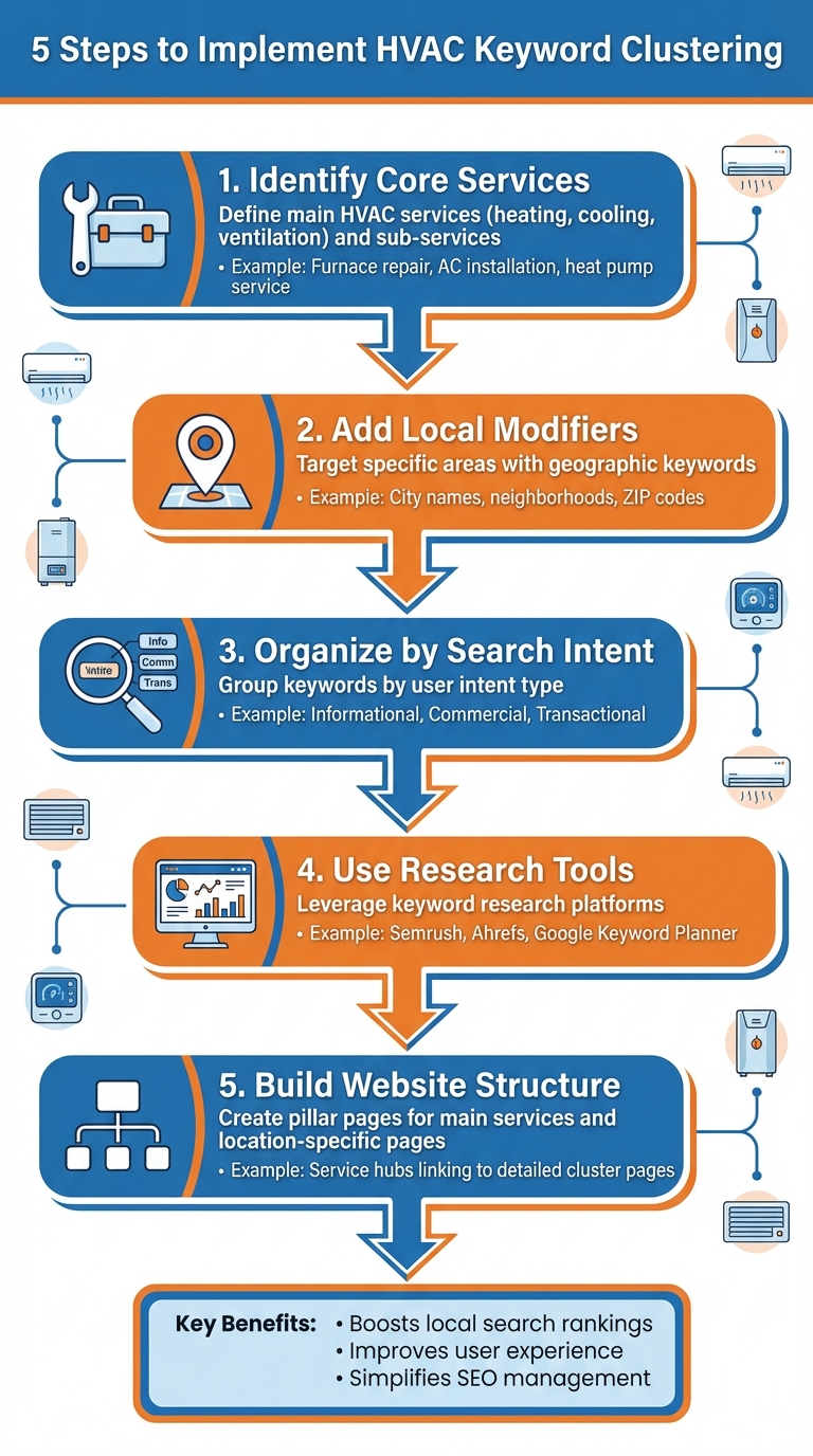 5-Step HVAC Keyword Clustering Implementation Process
