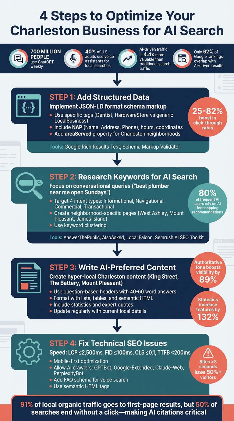 4-Step Guide to Optimize Charleston Business Websites for AI-Powered Search