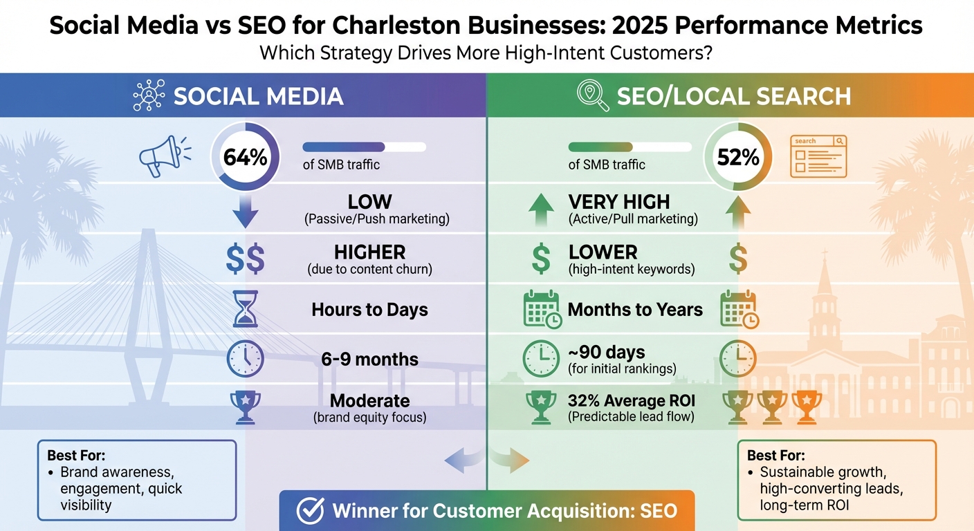 Social Media vs SEO Comparison for Charleston Businesses 2025