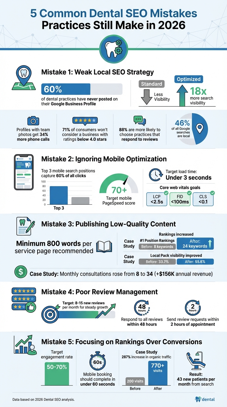 5 Critical Dental SEO Mistakes and Their Impact on Practice Growth in 2026