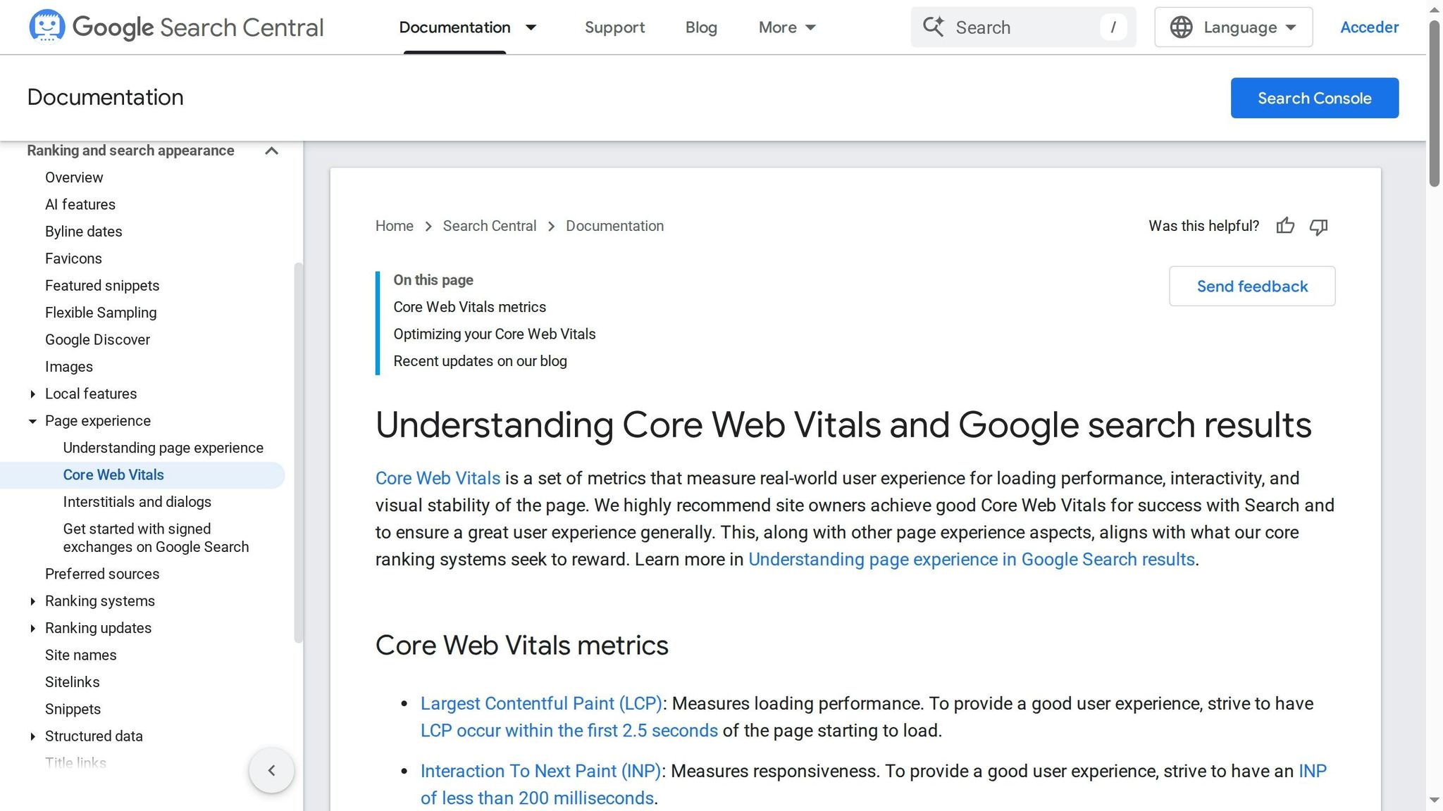 Core Web Vitals