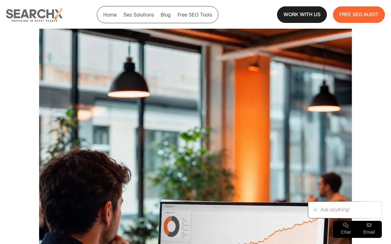 Screenshot of the SearchX website